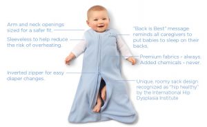 Halo Sleepsack Wearable Blanket – Gray Elephant Stripe | The Nest Attachment Parenting Hub