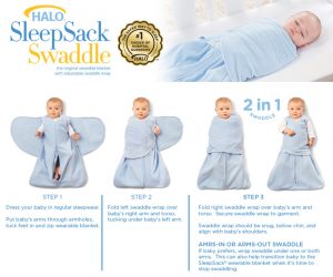 Halo Sleepsack Swaddle – Bunnies Baby Blue | The Nest Attachment Parenting Hub