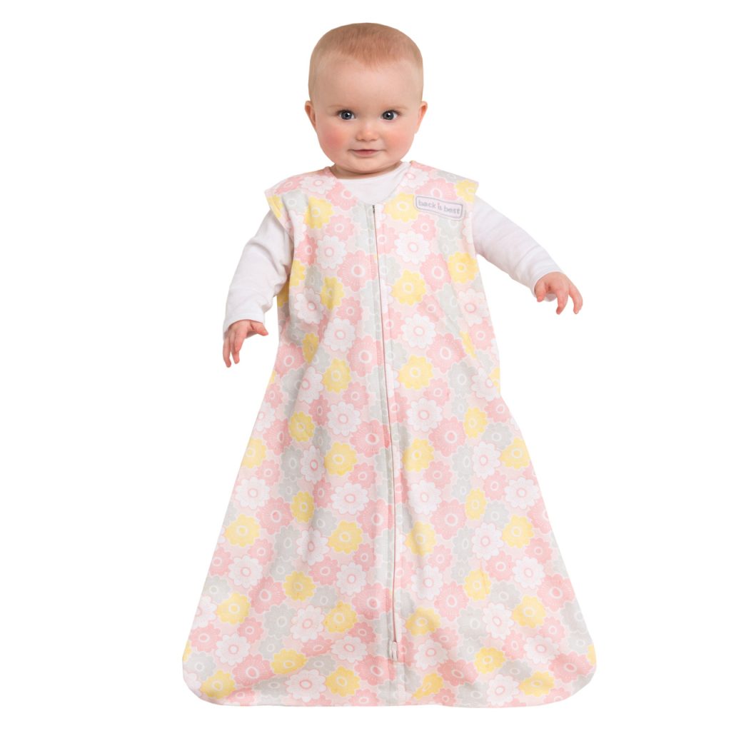 Halo Sleepsack Wearable Blanket Gray Pink Flowers Tickled Babies