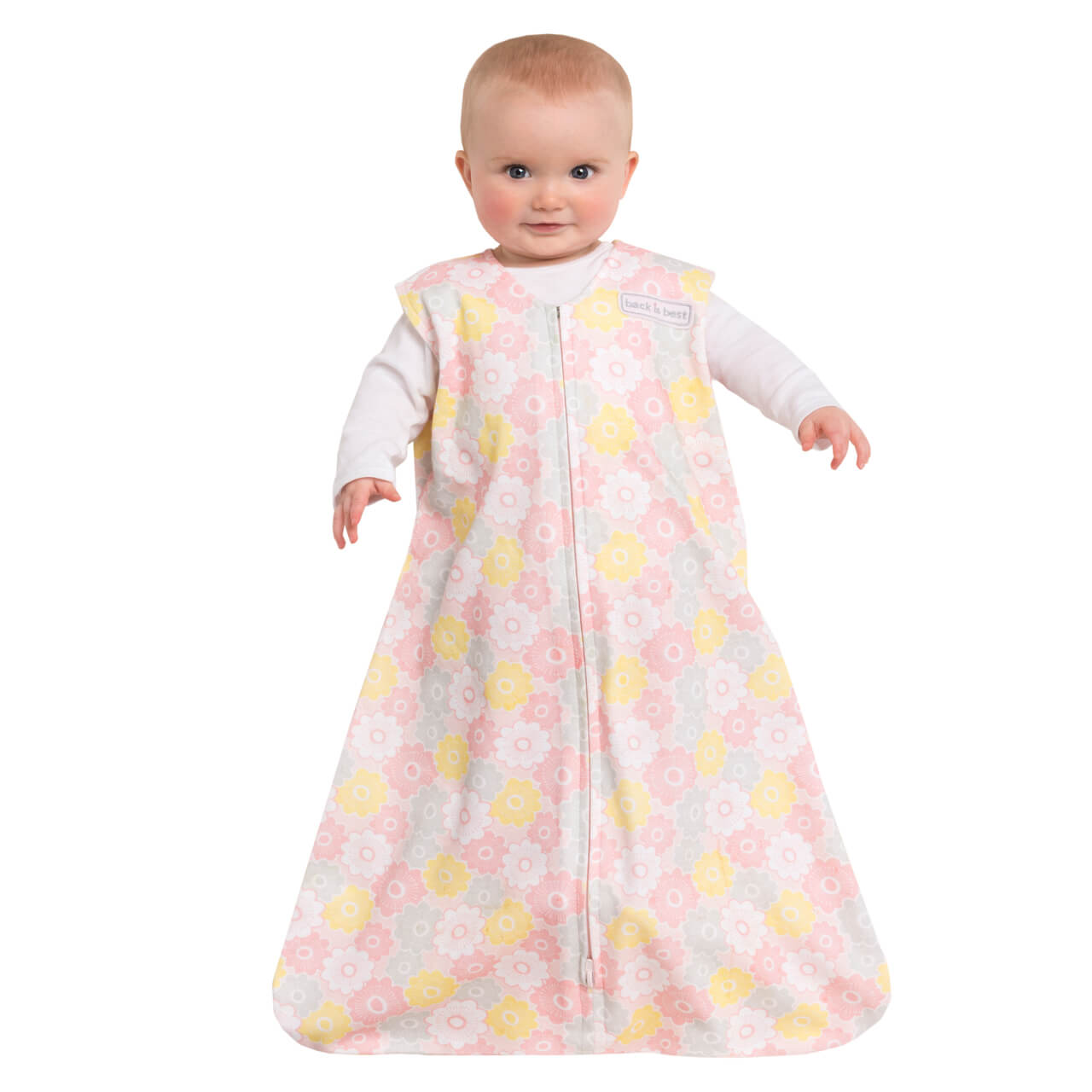 Halo Sleepsack Wearable Blanket – Gray Pink Flowers – Tickled Babies