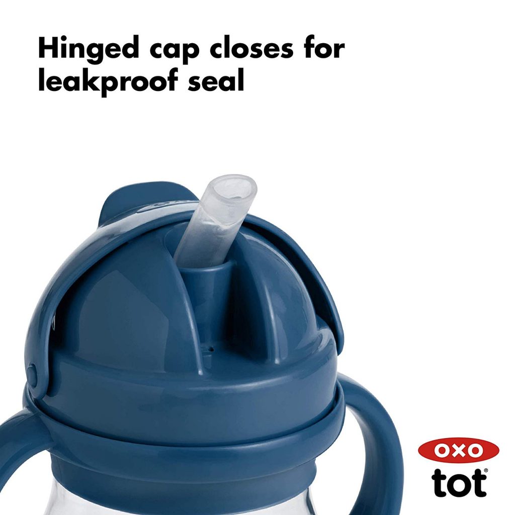 OXO Tot Transitions Straw Cup With Handles 6 Oz. - Opal And Blossom - 2 Pack