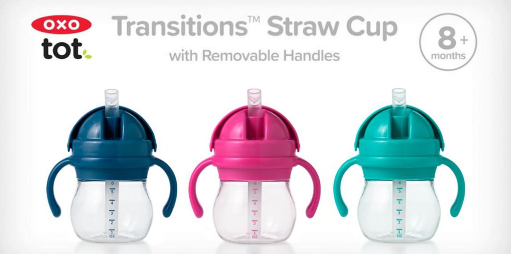 OXO Tot Transitions Straw Cup with Handles 6 oz - Navy