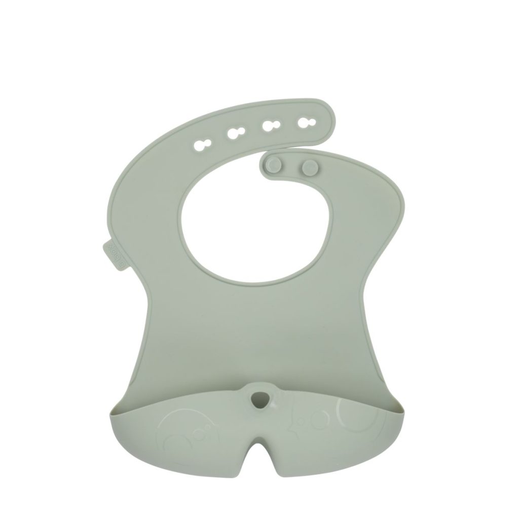 b.box Silicone Bib with deep ‘stay open’ pocket – Tickled Babies